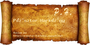 Pásztor Harkány névjegykártya